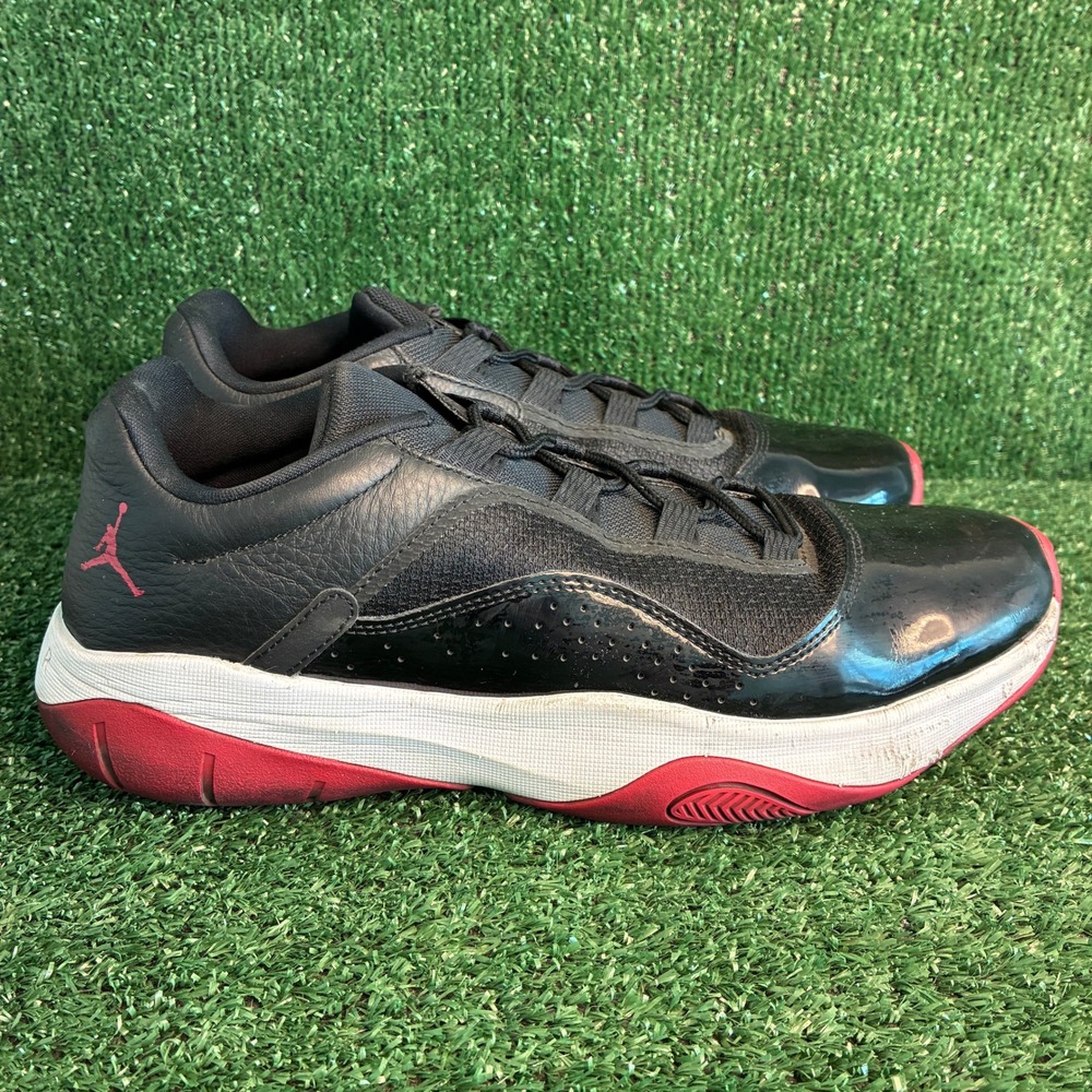 Jordan CMFT Air 11 Low Bred Patent Leather Basketball Sneaker Black Mens Sz 10.5